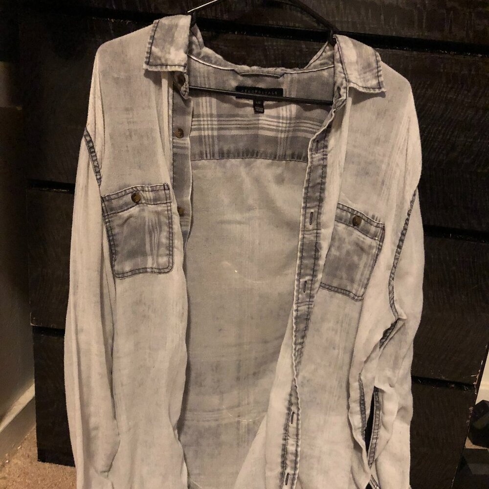 Men's Aeropostale Long-Sleeved Collared Shirt Size L